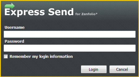 Login using your Zenfolio.com username and password